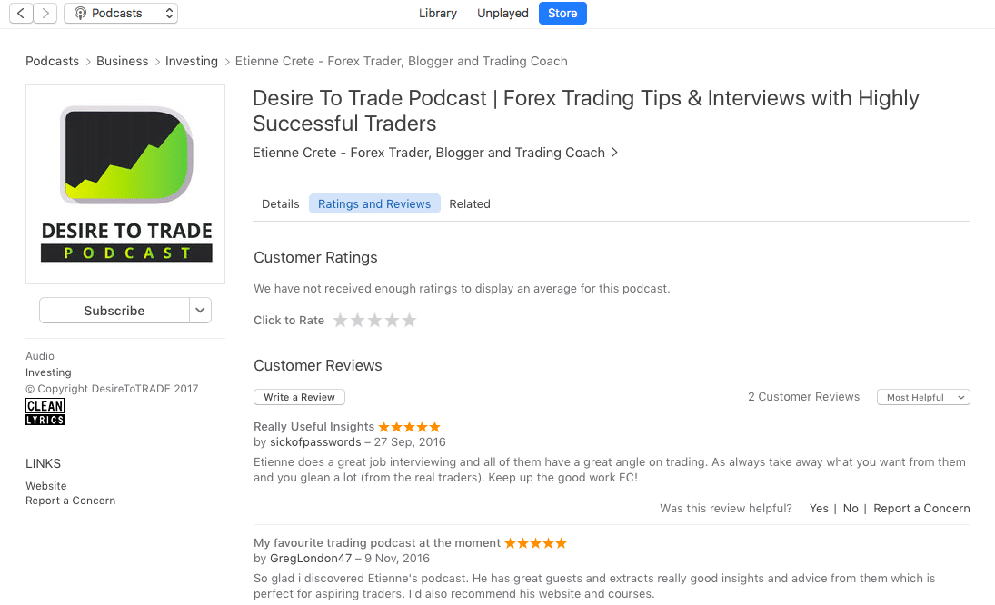 Leave A Podcast Review On Itunes Or Stitcher Desire To Trade - 